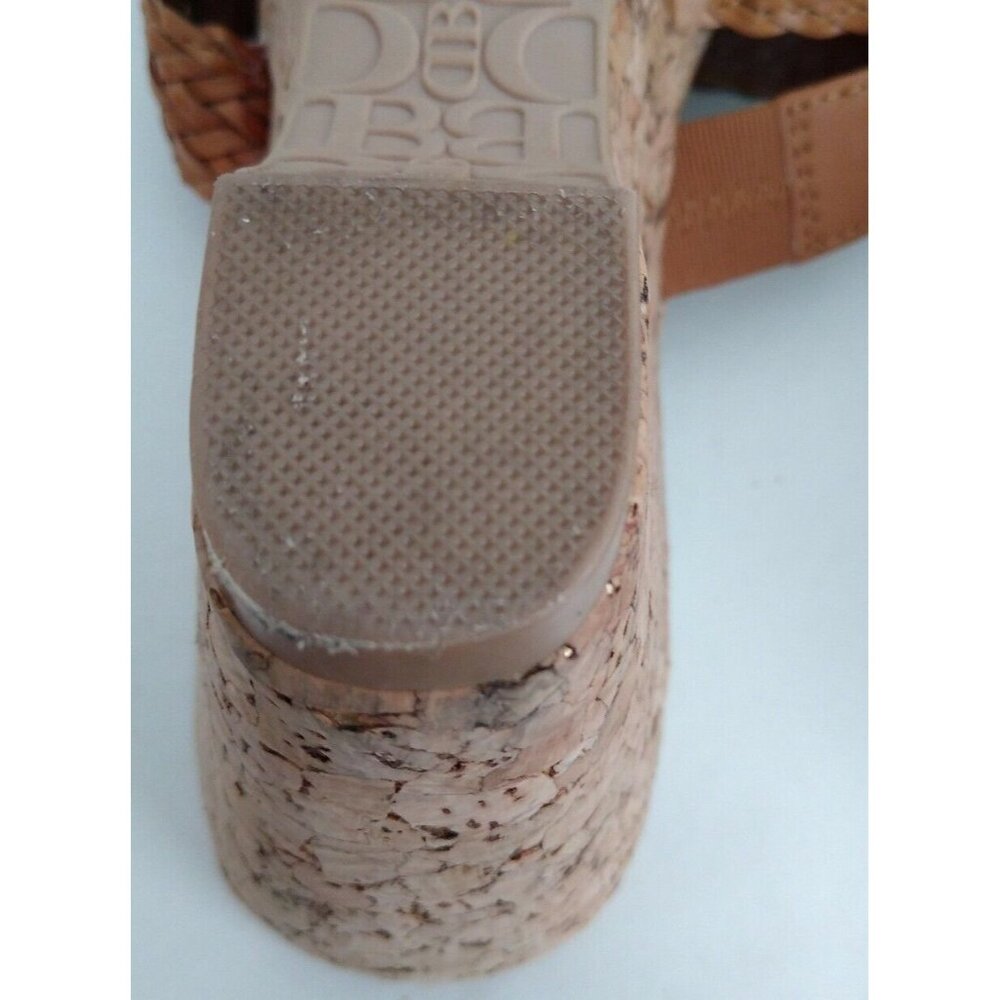 Dana Buchman BILLY BROWN Tan Slip On Strappy Open Toe Cork Wedge Sandals Sz 8 M - Picture 6 of 9